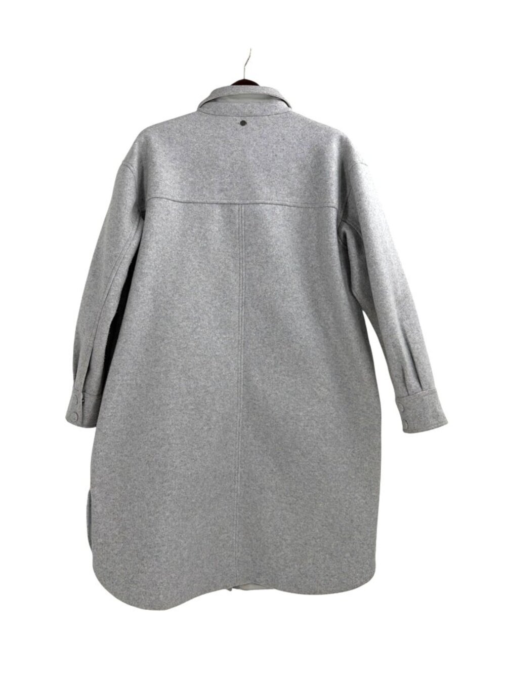 Calia Womens Large Longline Button-Up Shirt Jacket Shacket Gray Collar Pockets - Picture 2 of 9